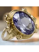 Anneau Artisanat vintage Alexandrite Or jaune 14 carats vrc100y